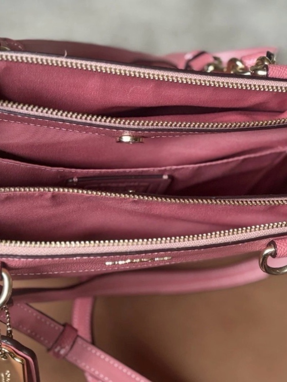 Coach Pink Leather Shoulder Bag - Picture 2 of 7